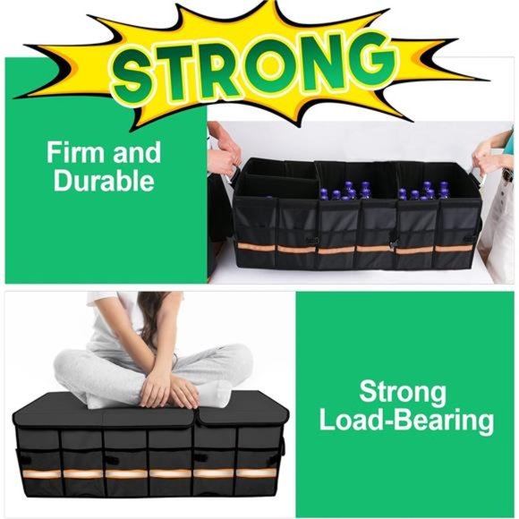 Trunk Organizer Cargo Organizer Trunk Storage Waterproof Collapsible Durable - Picture 2 of 7